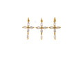 Bagette CZ Micro Pave Cross Flower Pendant, Cubic Zirconia Cross Pendant, Gold Tone pendant, 17x28mm, sku#F1106