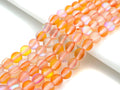 Matte Spectrolite Aura Quartz, Peach Color Aura Round 6mm/8mm/10mm/12mm beads, Manmade Moonstone, 15.5inch strand, SKU#U939