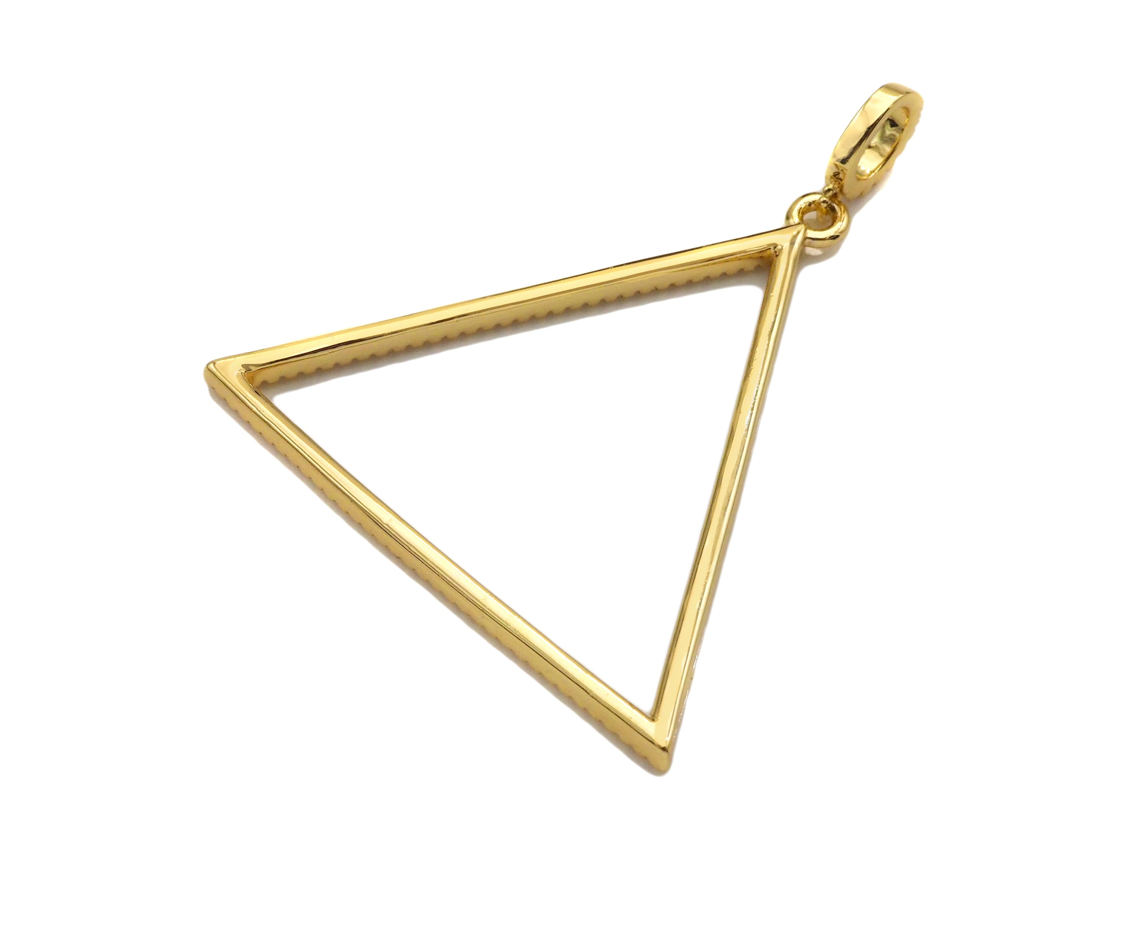 CZ Micro Pave Triangle Shape Pendant/Charm, sku#F1367C