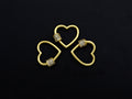 Clear CZ Micro pave Heart Shape Clasp, CZ Pave Heart Clasp, 18K Matte Gold Carabiner Clasp, heart clasp, 18mm, sku#H203