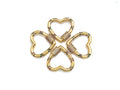 Gold Micro Pave Heart with Colorful CZ Cross Patten Clasp, Heart Lock, CZ Pave Gold Plated Clasp, 28x30mm,mm, sku#H267