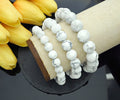 Matt White Howlite Stretchy Bracelet, Sku#EF38