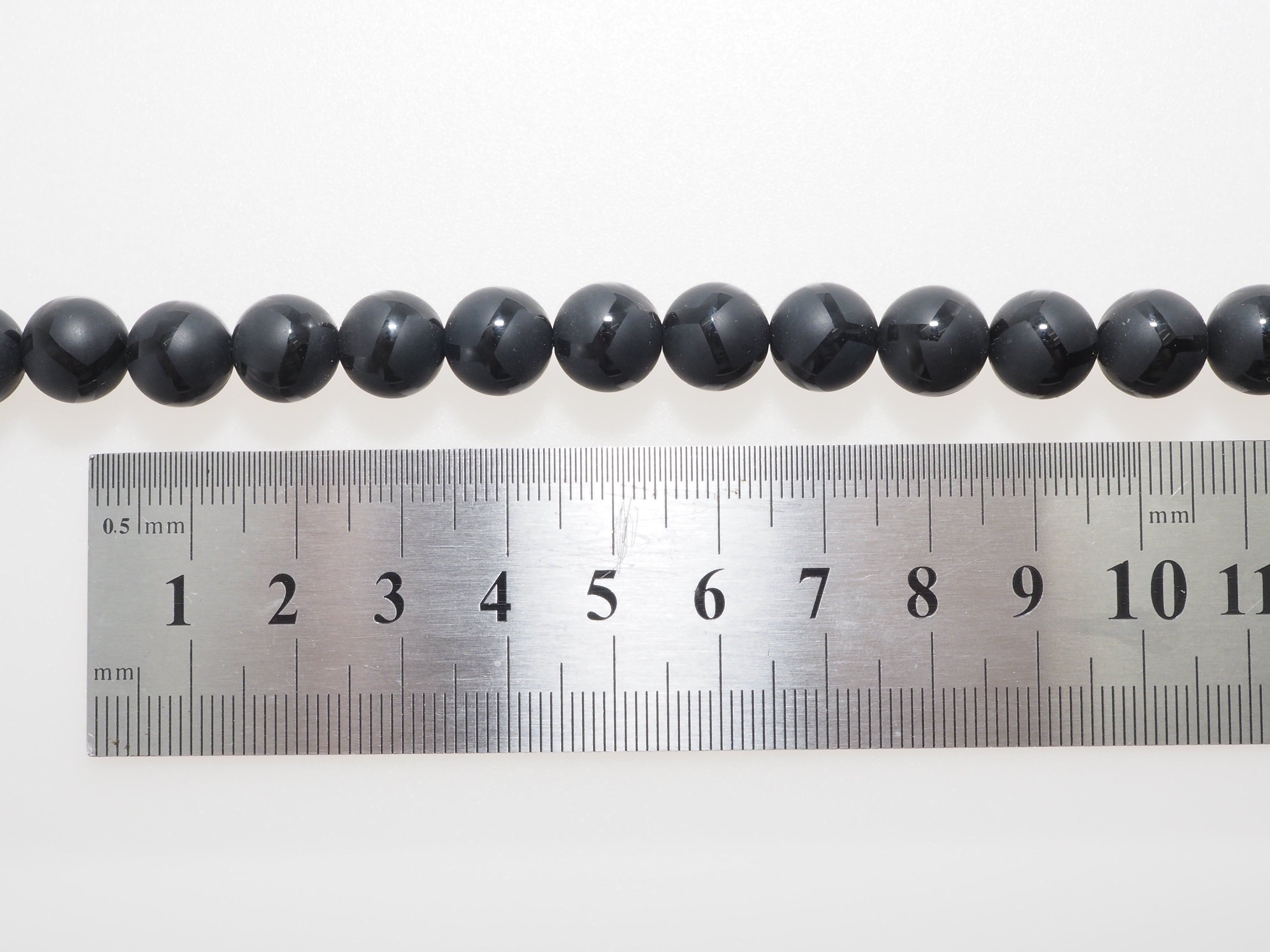 Black Onyx Matte Round Smooth with Football line Beads, 6mm/8mm/10mm/12mm Round Matte onyx, Patterned Onyx, 15.5inch strand, SKU#V16