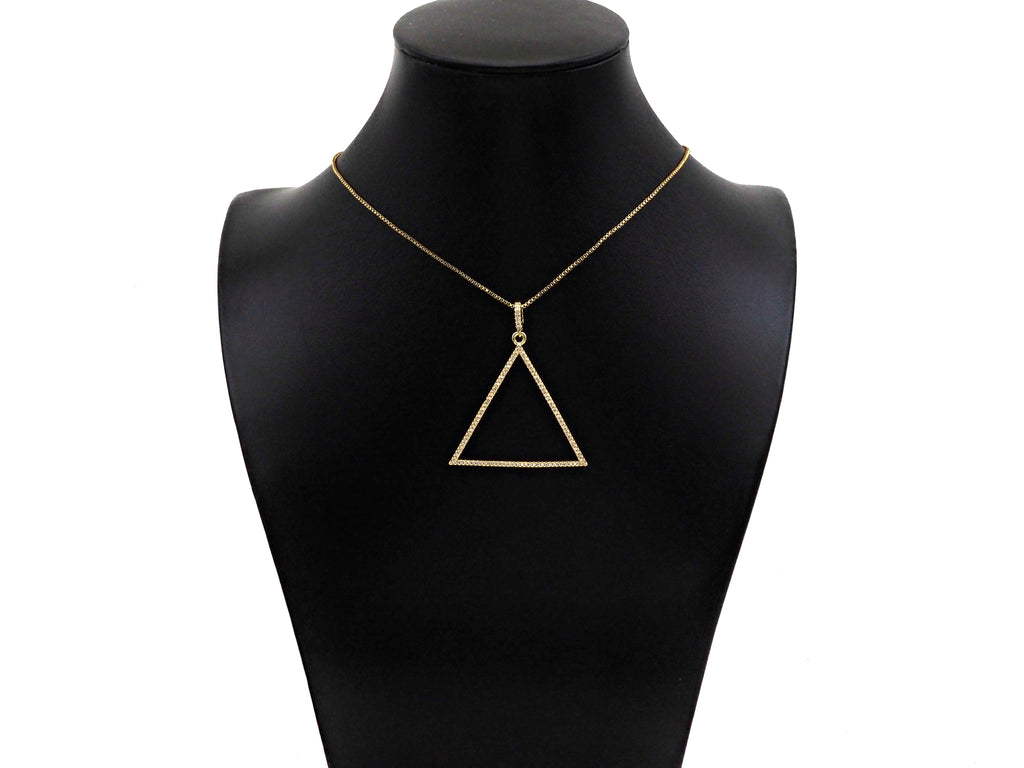 CZ Micro Pave Triangle Shape Pendant/Charm, sku#F1367C