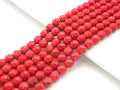 Faceted Dyed Red Turquoise Beads, 6mm/8mm/10mm/12mm Faceted Turquoise Dyed Howlite Beads,  15.5" Full Strand, sku#UA178