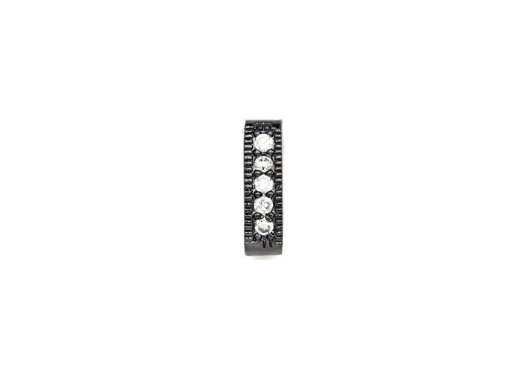 CZ Micro Pave Two Hole Oval Spacer beads, Cubic Zirconia Spacer Beads For double Strands,, 4x5x13mm, sku#Z880