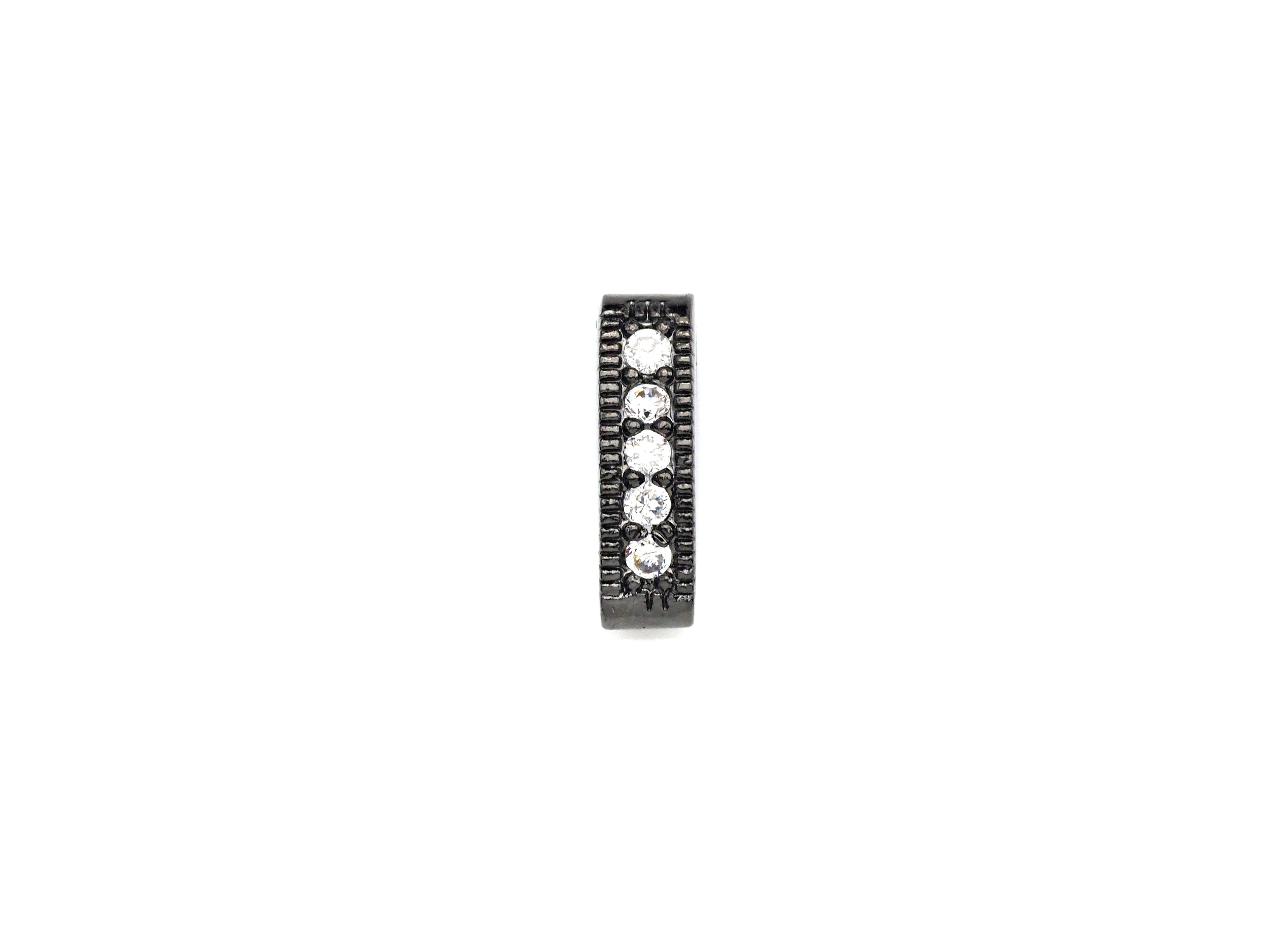 CZ Micro Pave Two Hole Oval Spacer beads, Cubic Zirconia Spacer Beads For double Strands,, 4x5x13mm, sku#Z880