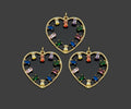 Gold Filled Colorful Baguette CZ Micro Pave Heart Shape Pendant, 14K Gold Filled Heart Charm, Necklace Bracelet Pendant,26x25mm,Sku#CP22
