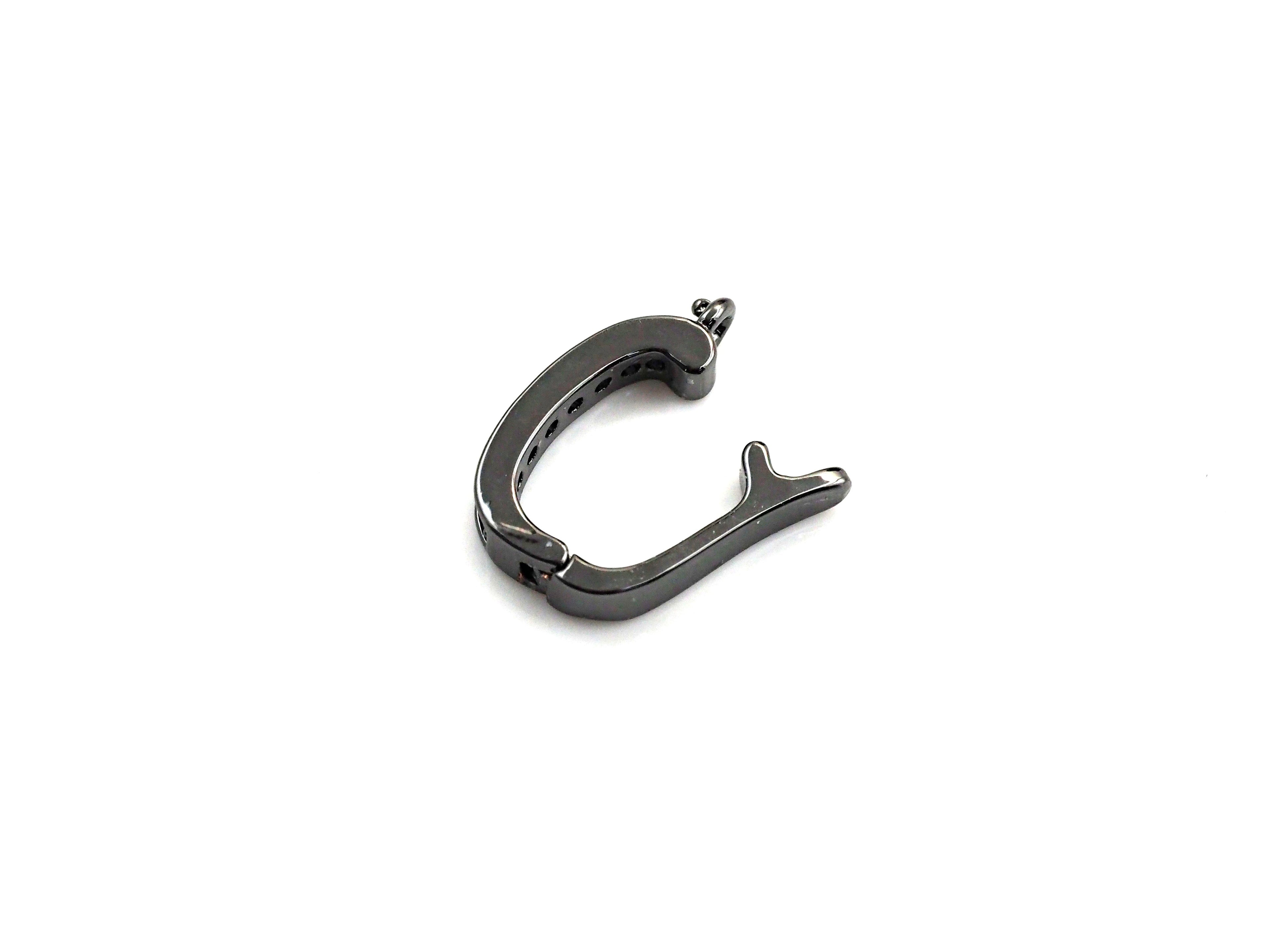 Clear CZ Micro Pave Click on Clasp, Charm add on Clasp, sku#Z782