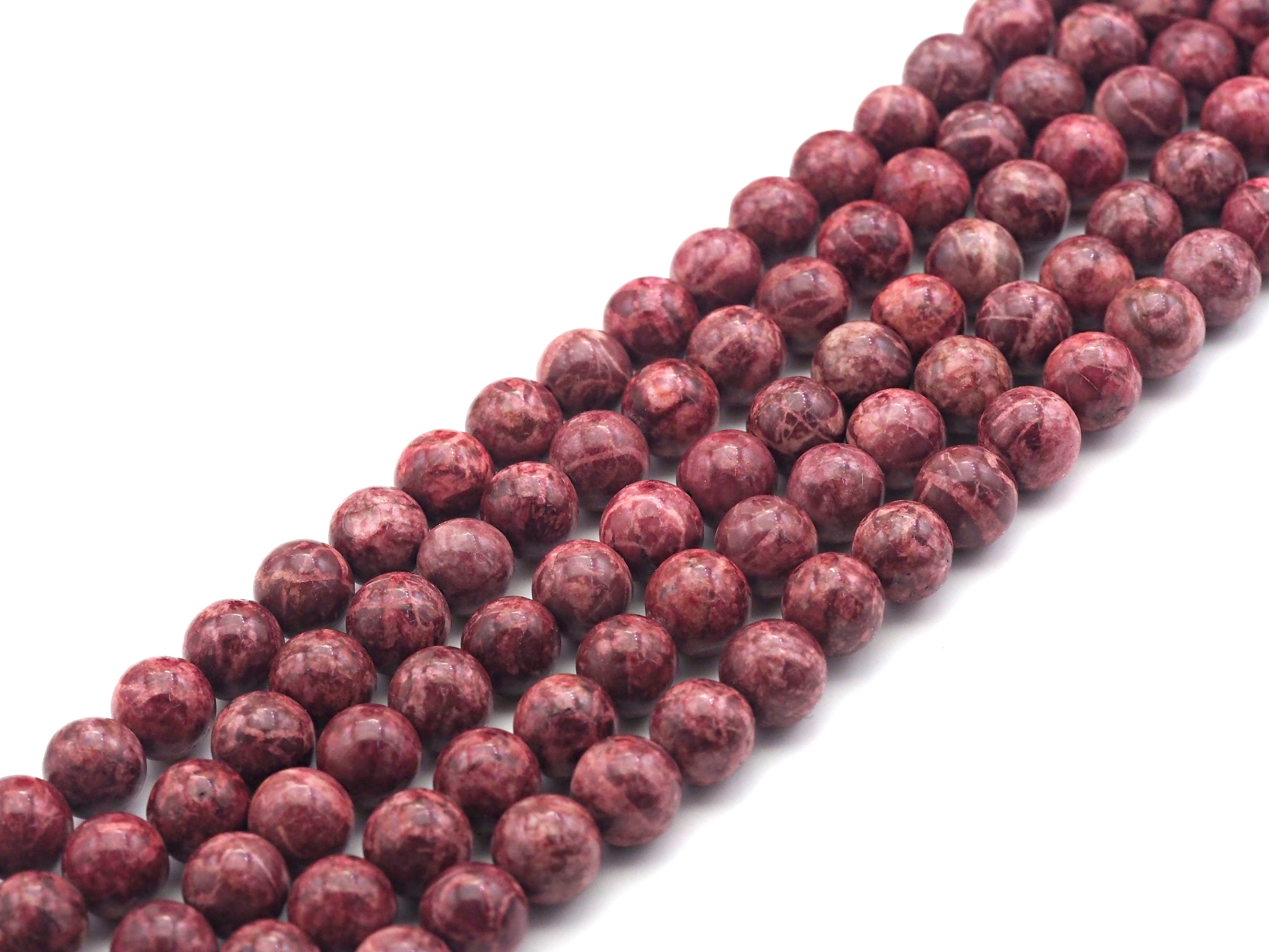 Dark Red Smooth Round African Turquoise Beads, SKU#U1011