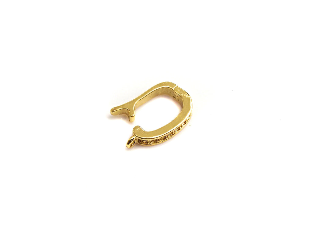 Clear CZ Micro Pave Click on Clasp, Charm add on Clasp, sku#Z782