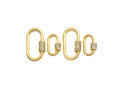 Matte Gold Clear CZ Micro pave Oval Shape Clasp, CZ Pave Clasp, 24K Gold Carabiner Clasp,10x19mm/14x28mm, sku#H204
