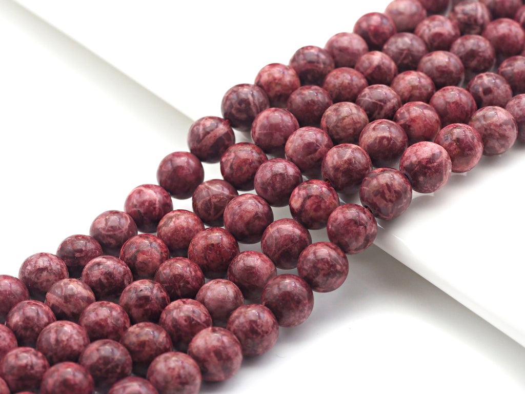Dark Red Smooth Round African Turquoise Beads, SKU#U1011