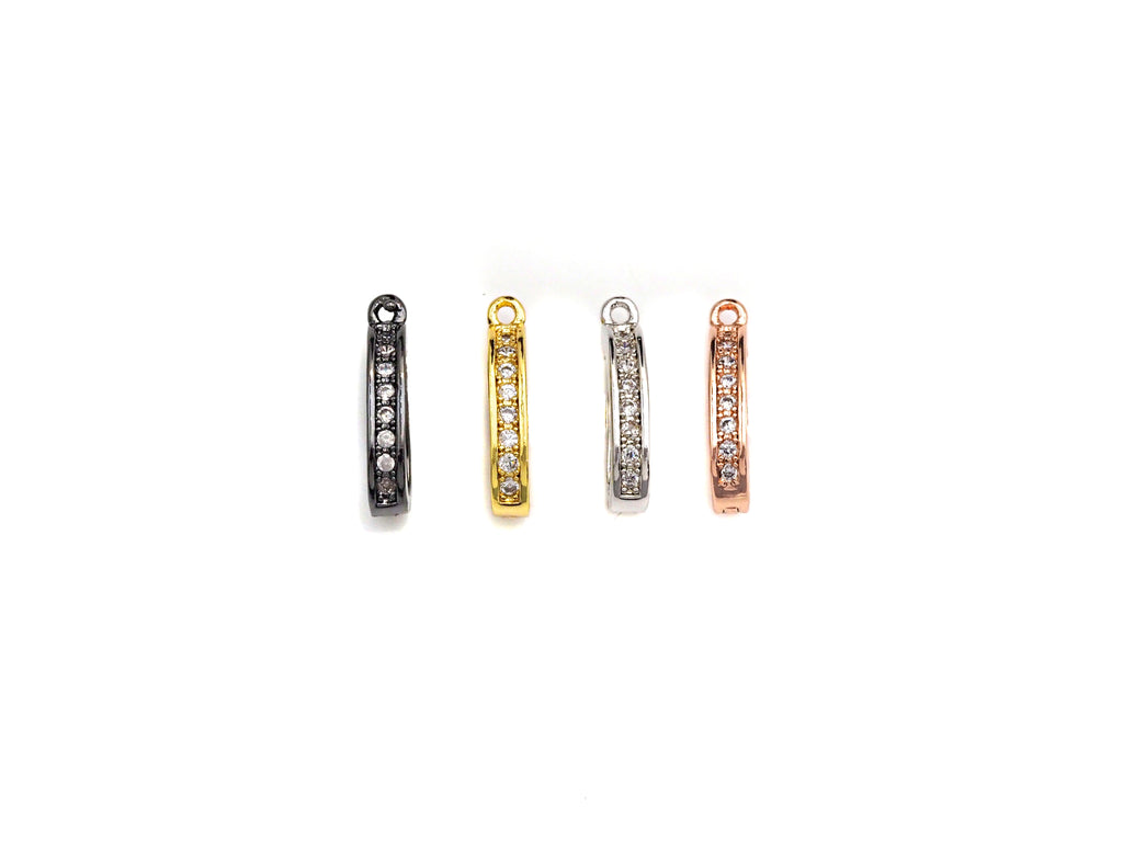 Clear CZ Micro Pave Click on Clasp, Charm add on Clasp, sku#Z782