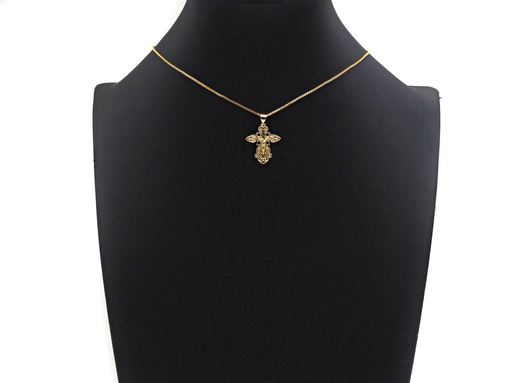 CZ Micro Pave Jesus Figure Ankh Cross Shaped Pendant/Charm,24K Gold Radiate Cubic Zirconia Pendant Charm,19x22mm,sku#F1263