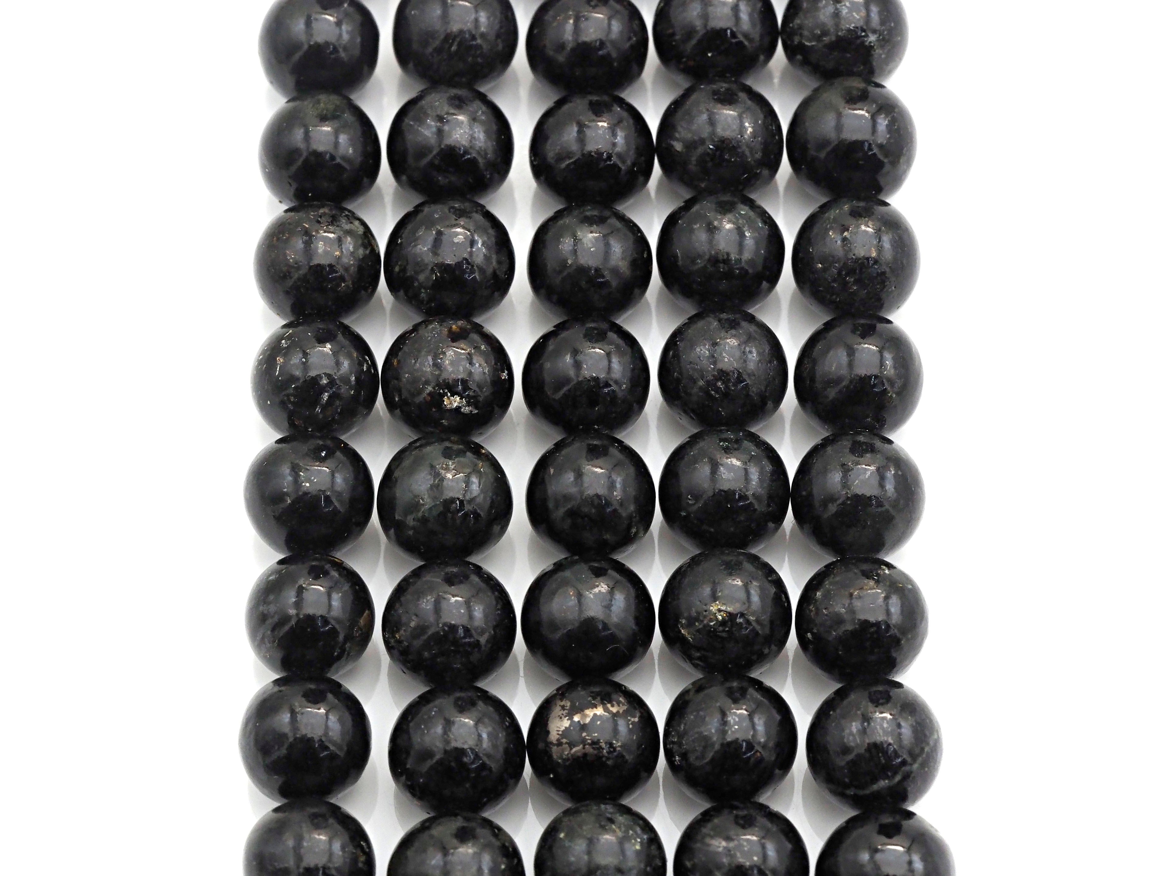 Black Mother of Pearl Beads, 6mm/8mm/10mm/12mm Round Smooth MOP, Shell Beads, Black Beads, 15.5" Full Strand, sku#U618