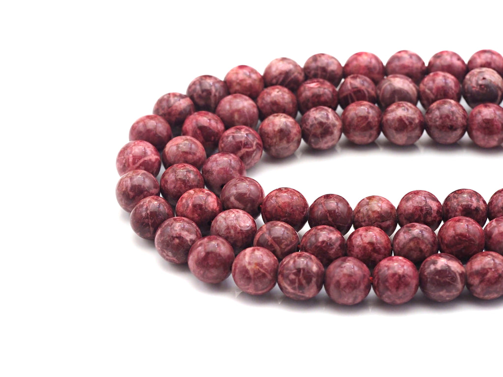 Dark Red Smooth Round African Turquoise Beads, SKU#U1011