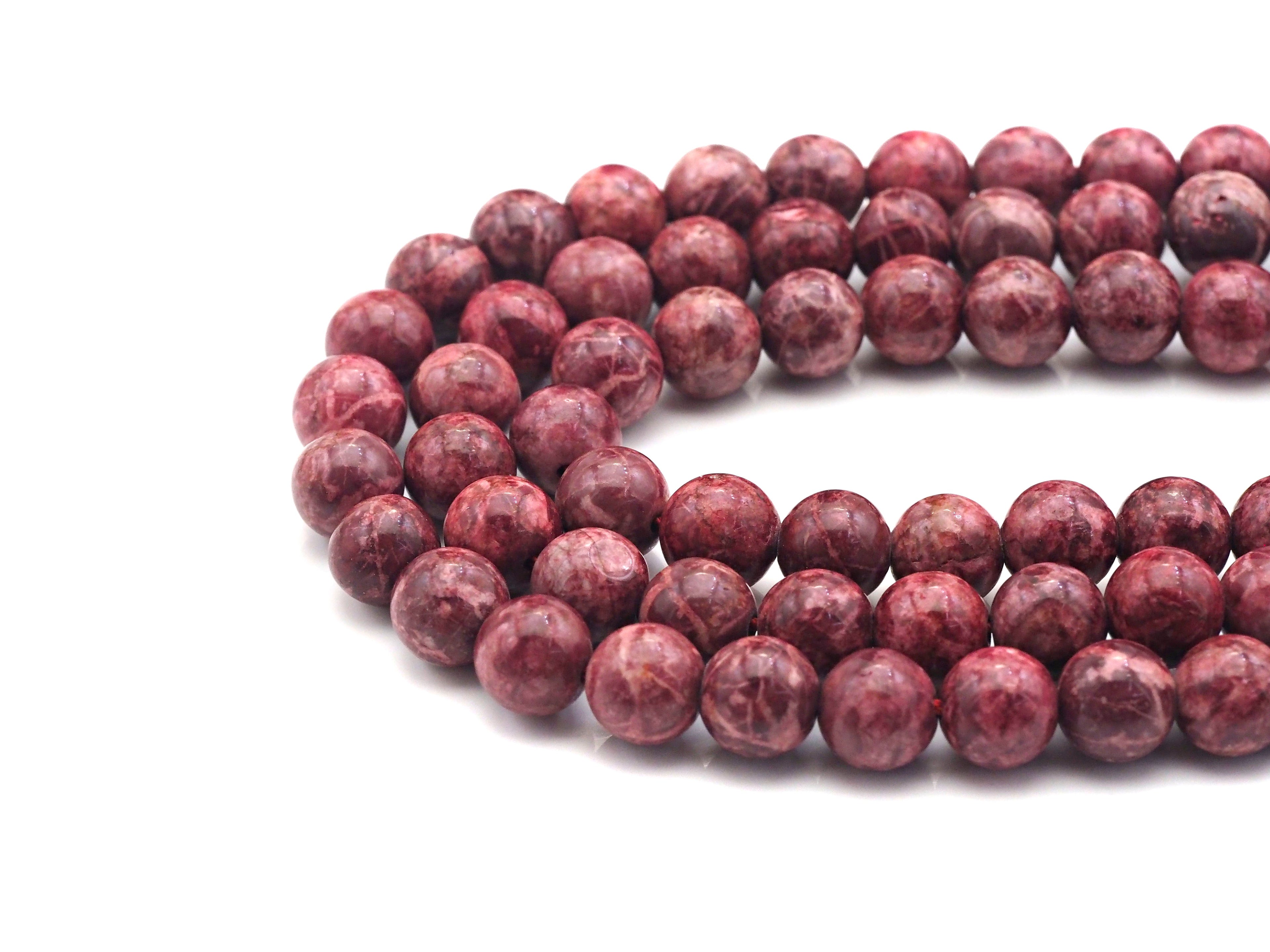 Dark Red Smooth Round African Turquoise Beads, SKU#U1011