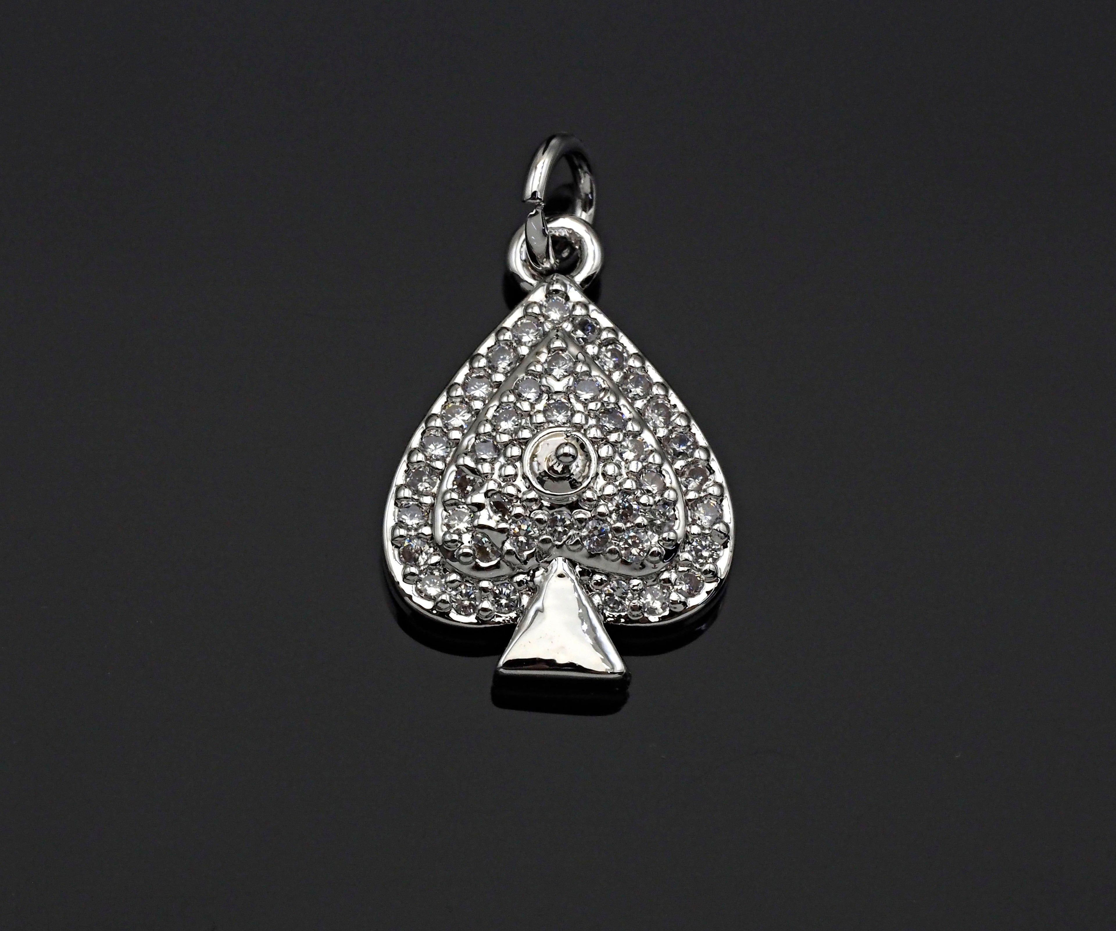 CZ Micro Pave Peach Heart Shape Pendant,  12x17mm, sku#F1264C