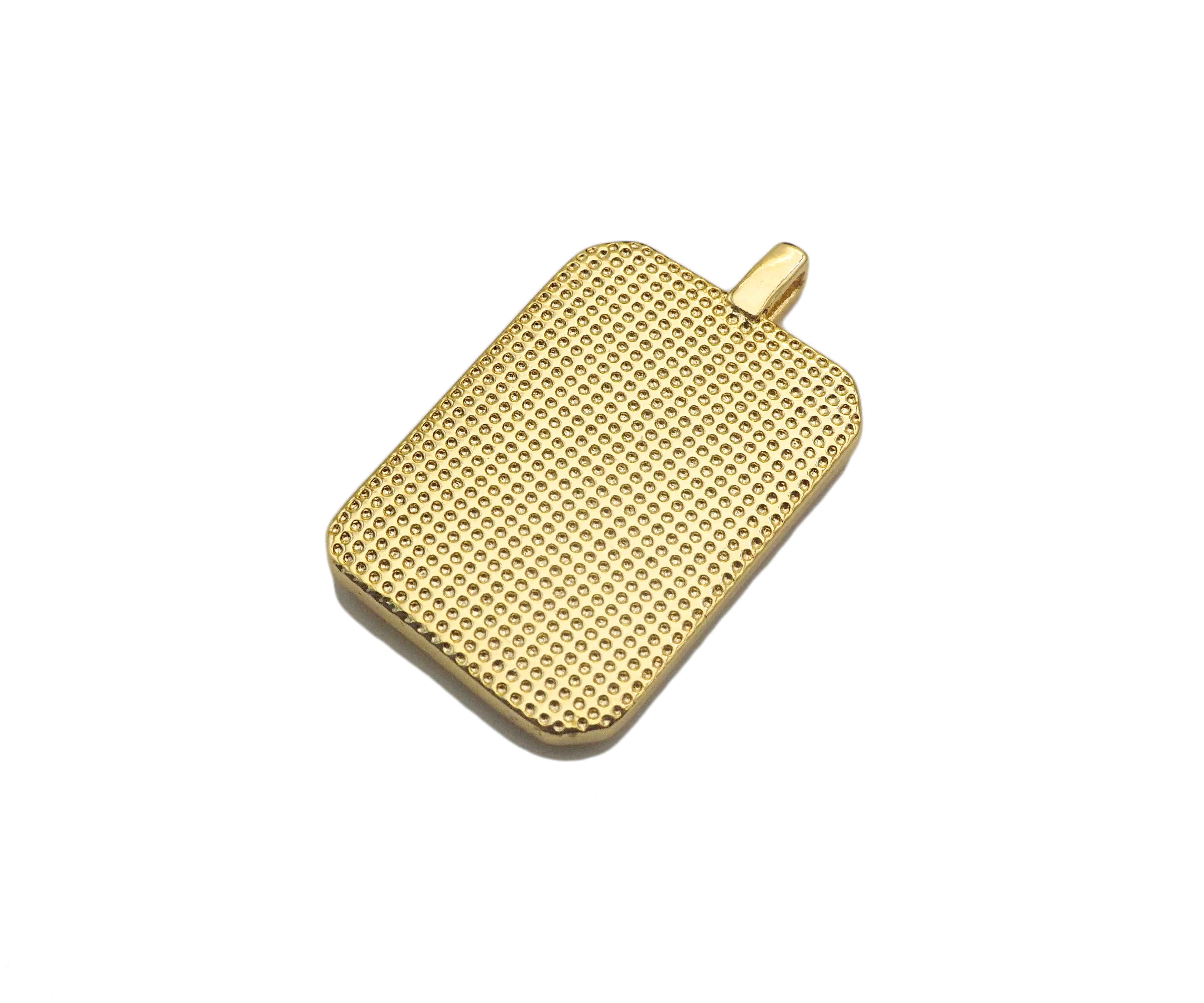 18K Dainty Gold Cross Evil Eye Vigin Mary On Rectangle Charm,Lion Head Medallion Charm, Necklace Bracelet Pendant,16x26mm, Sku#FH150