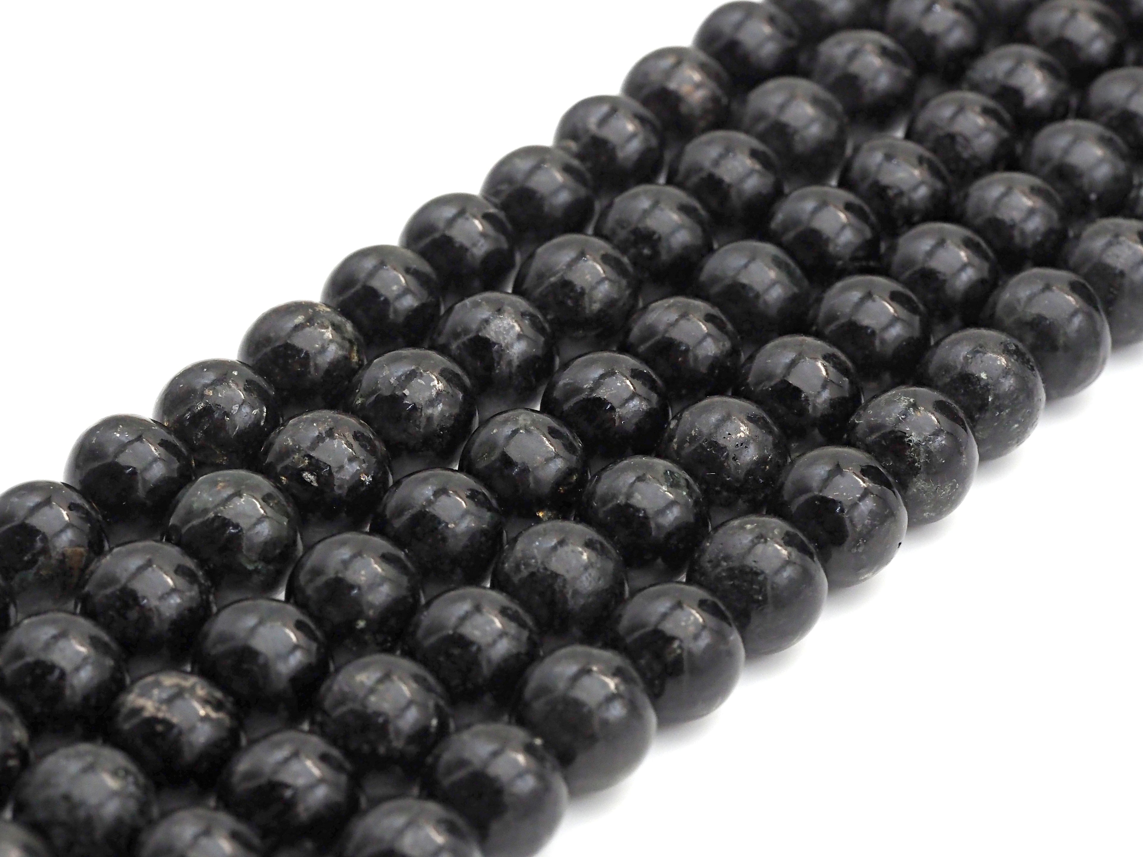 Black Mother of Pearl Beads, 6mm/8mm/10mm/12mm Round Smooth MOP, Shell Beads, Black Beads, 15.5" Full Strand, sku#U618