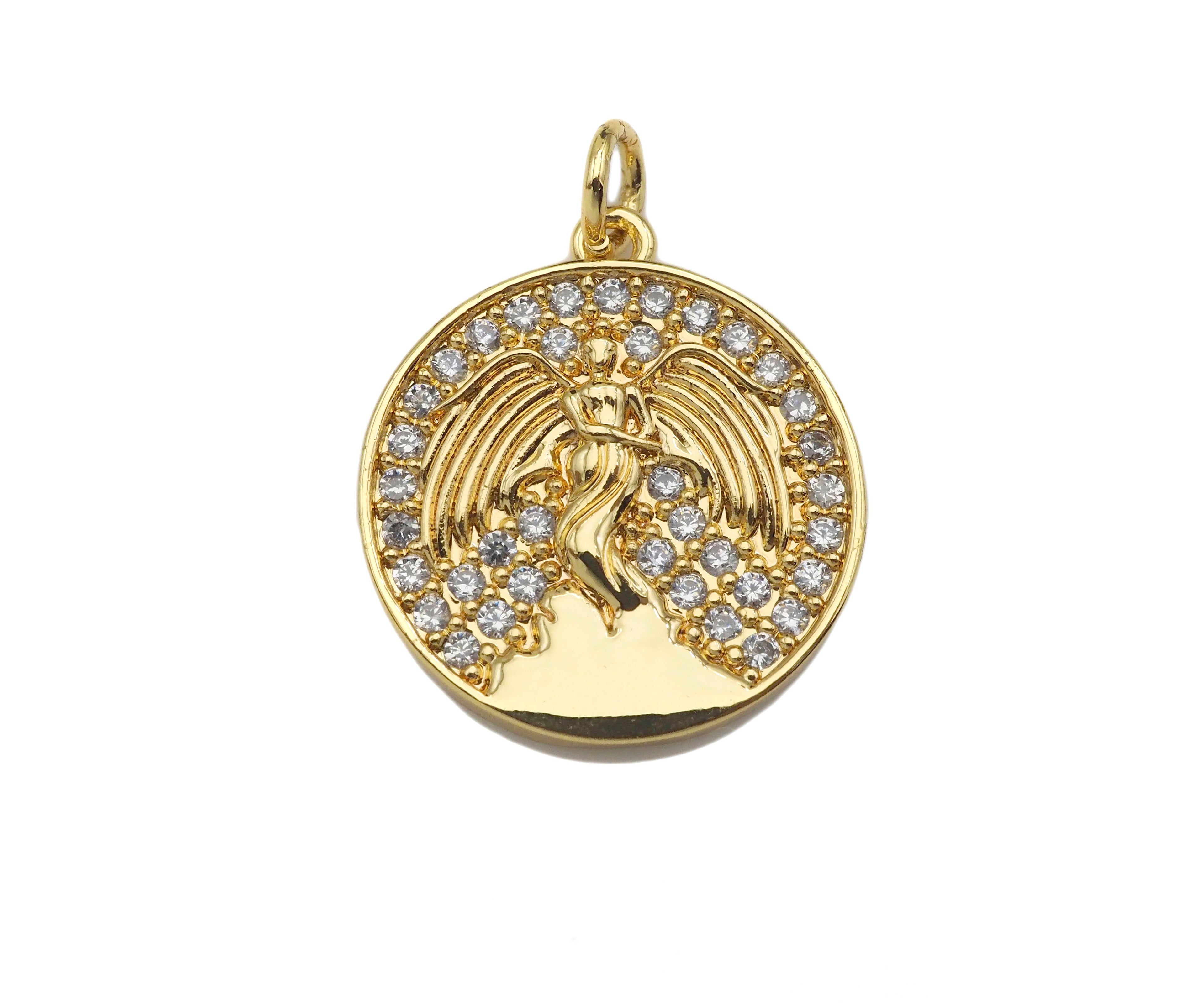 CZ Micro Pave Fairy Angle With Wing charm, sku#L406