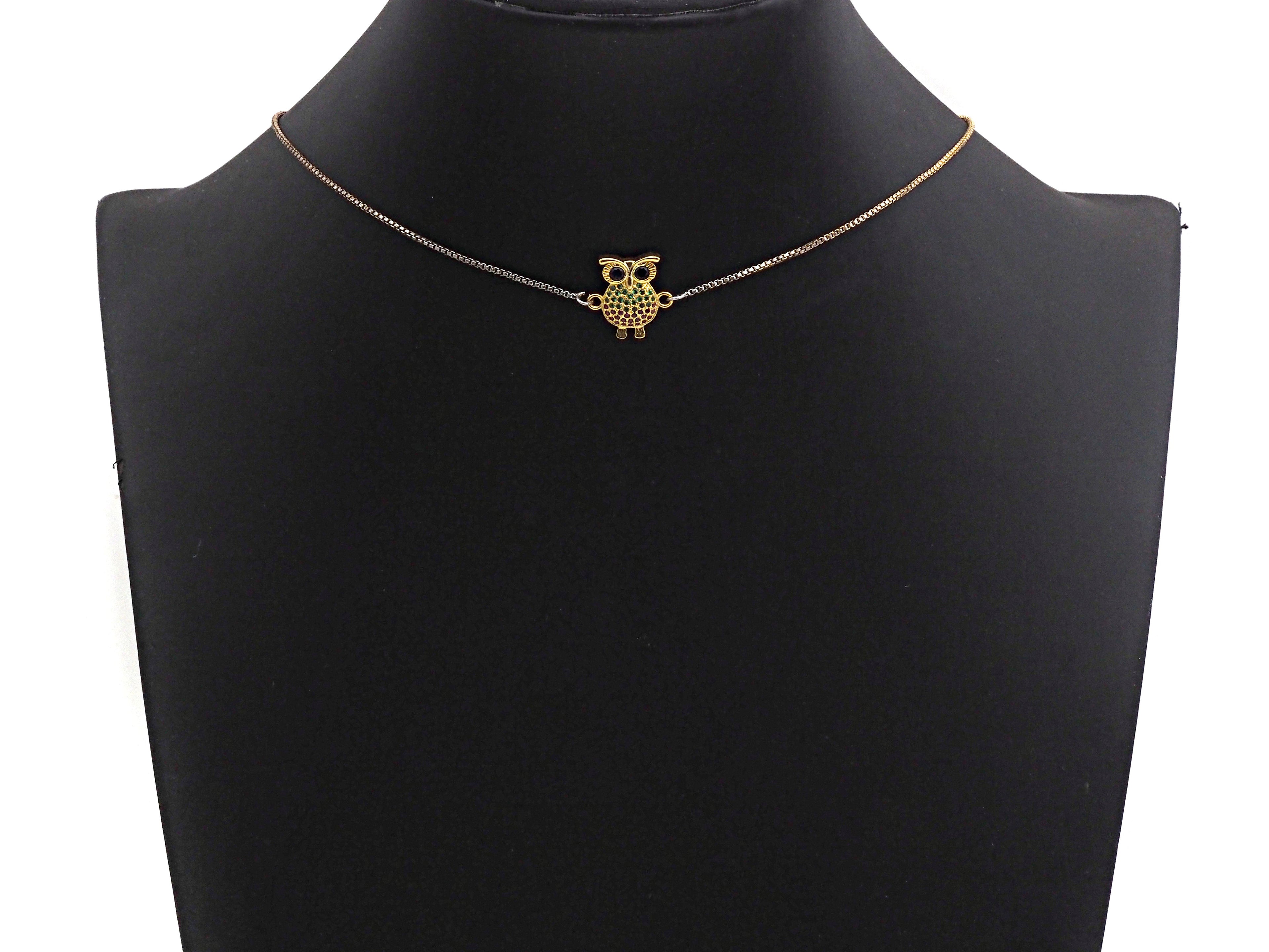 Clorful CZ Micro Pave Owe Connector, Gold/Rose Gold/Silver/Gunmetal plated, mm, Sku#FH108