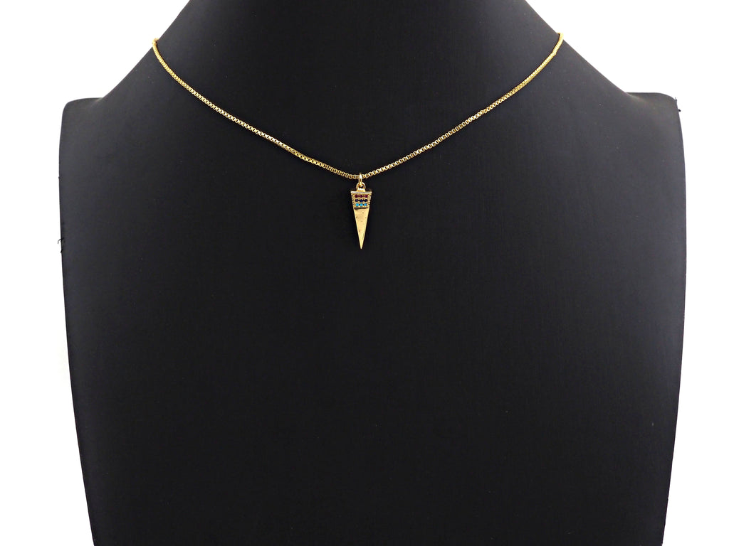CZ Micro Pave Pyramid 3D Shape Pendant/Charm,Cubic Zirconia Paved Charm, SKU#F1137C