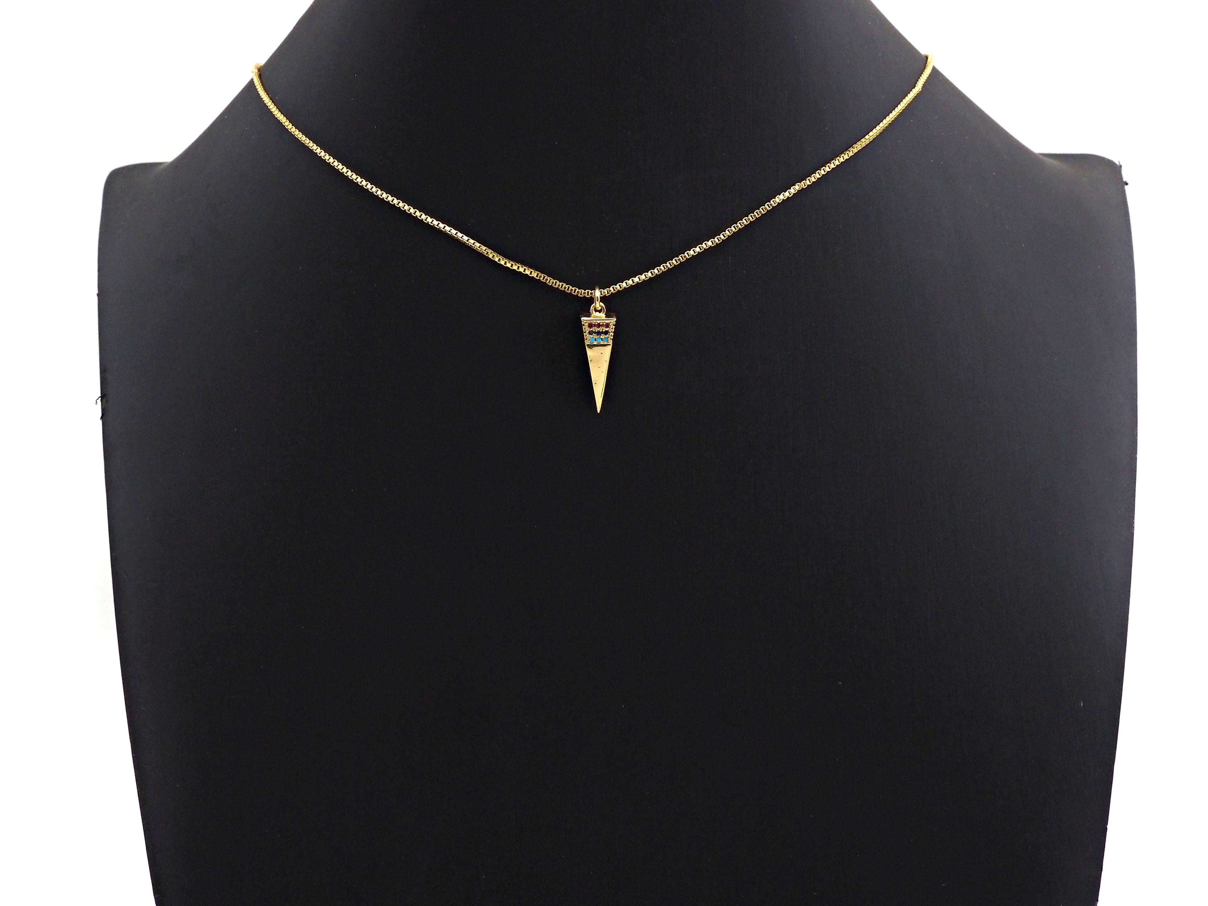 CZ Micro Pave Pyramid 3D Shape Pendant/Charm,Cubic Zirconia Paved Charm, SKU#F1137C