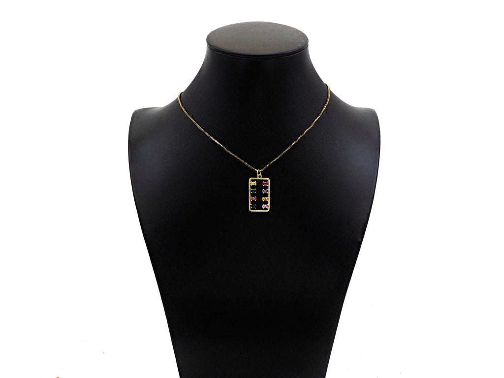 Gold Filled Colorful Baguette CZ Micro Pave Rectangle Shape Pendant, 14K Gold Filled Charm, Necklace Bracelet Charm Pendant,14x25mm,Sku#CP24