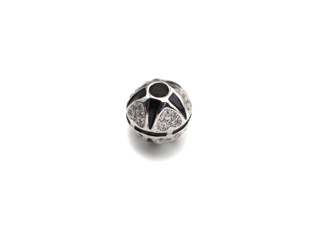 CZ Pave Star Cross Line beads, Cubic Zirconia Spacer Beads, 10x11mm, Men's Jewelry Findings, sku#Z927