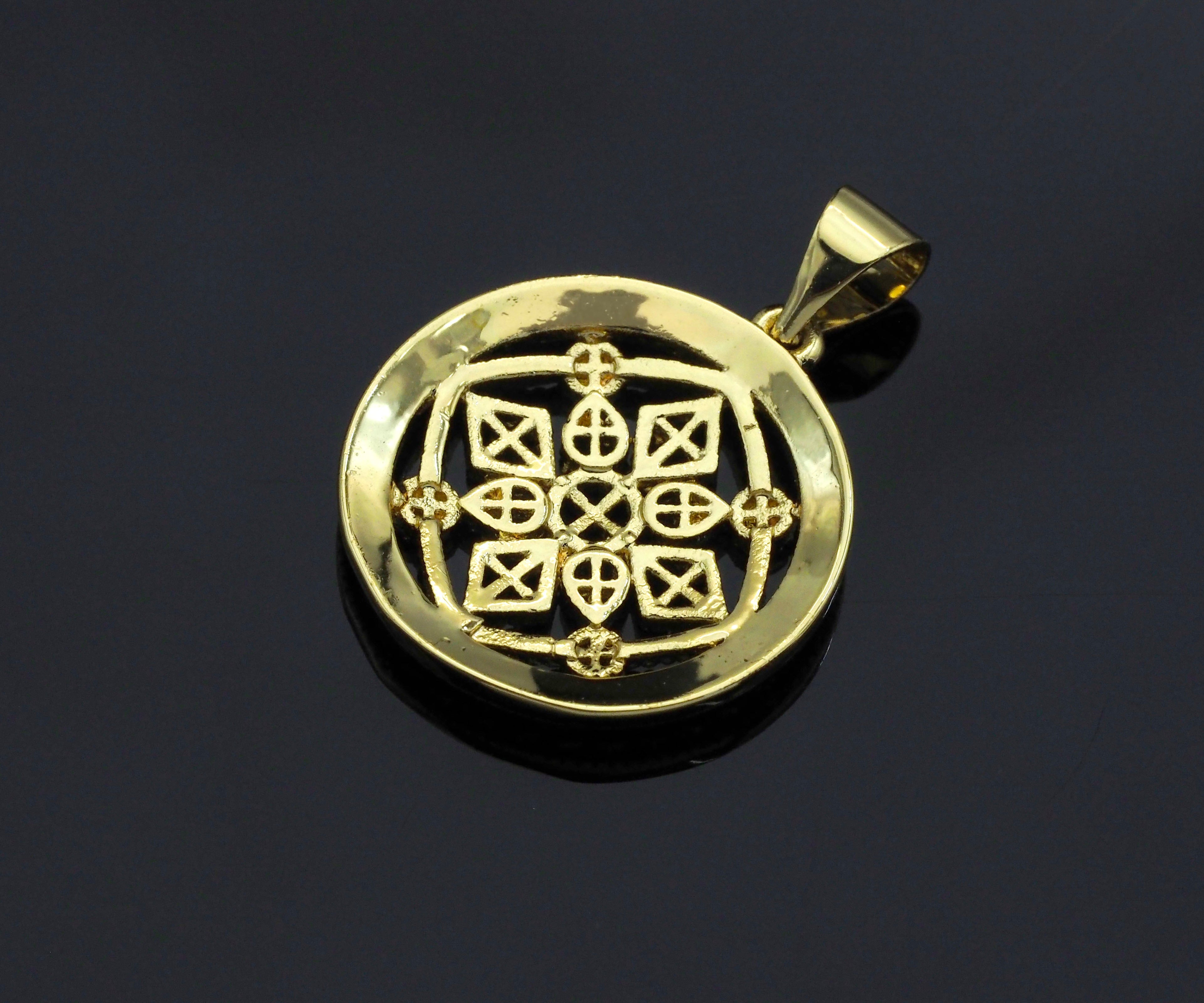 Dainty Gold Hollowed-out Rhombus Round Charms, Dainty Charms, Gold  Pendant, Round Necklace Charms, 17x19mm, Sku#F1302