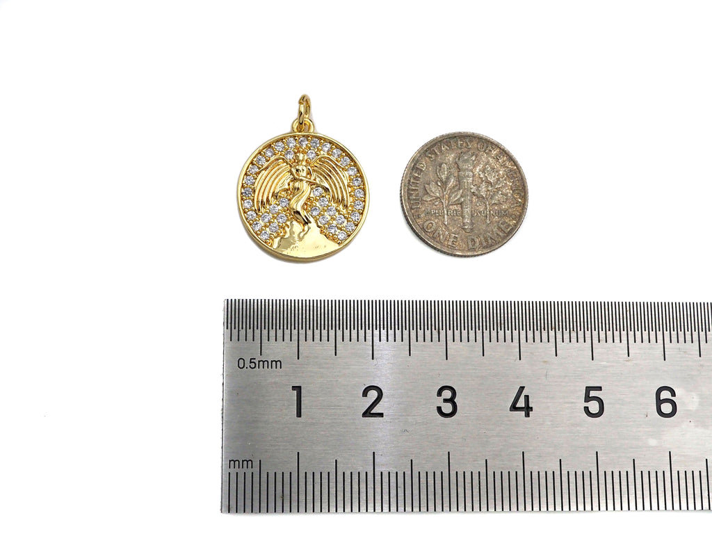 CZ Micro Pave Fairy Angle With Wing charm, sku#L406