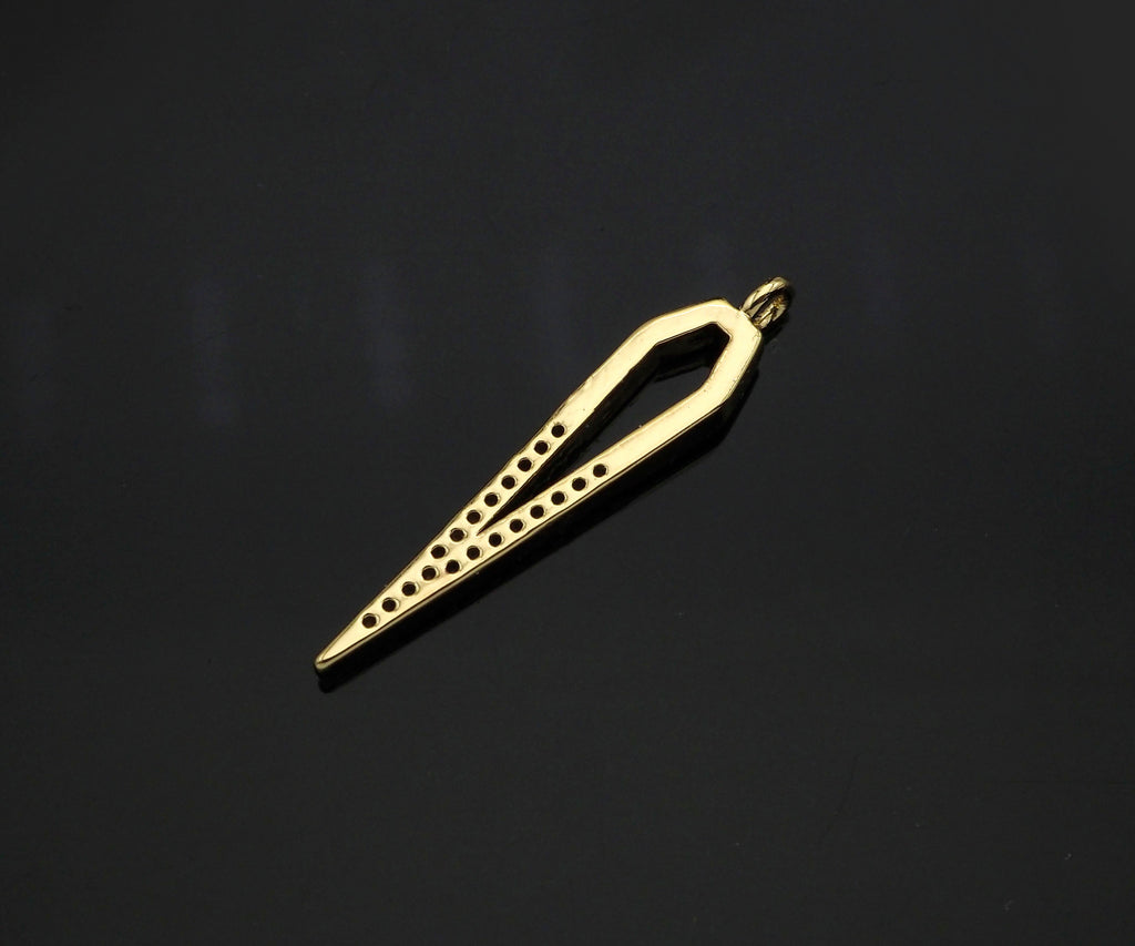 Gold Filled CZ Micro Pave Teardrop Shape Pendant, 14K Gold Filled Charm, Necklace Bracelet Charm Pendant,6x27mm,Sku#CP25