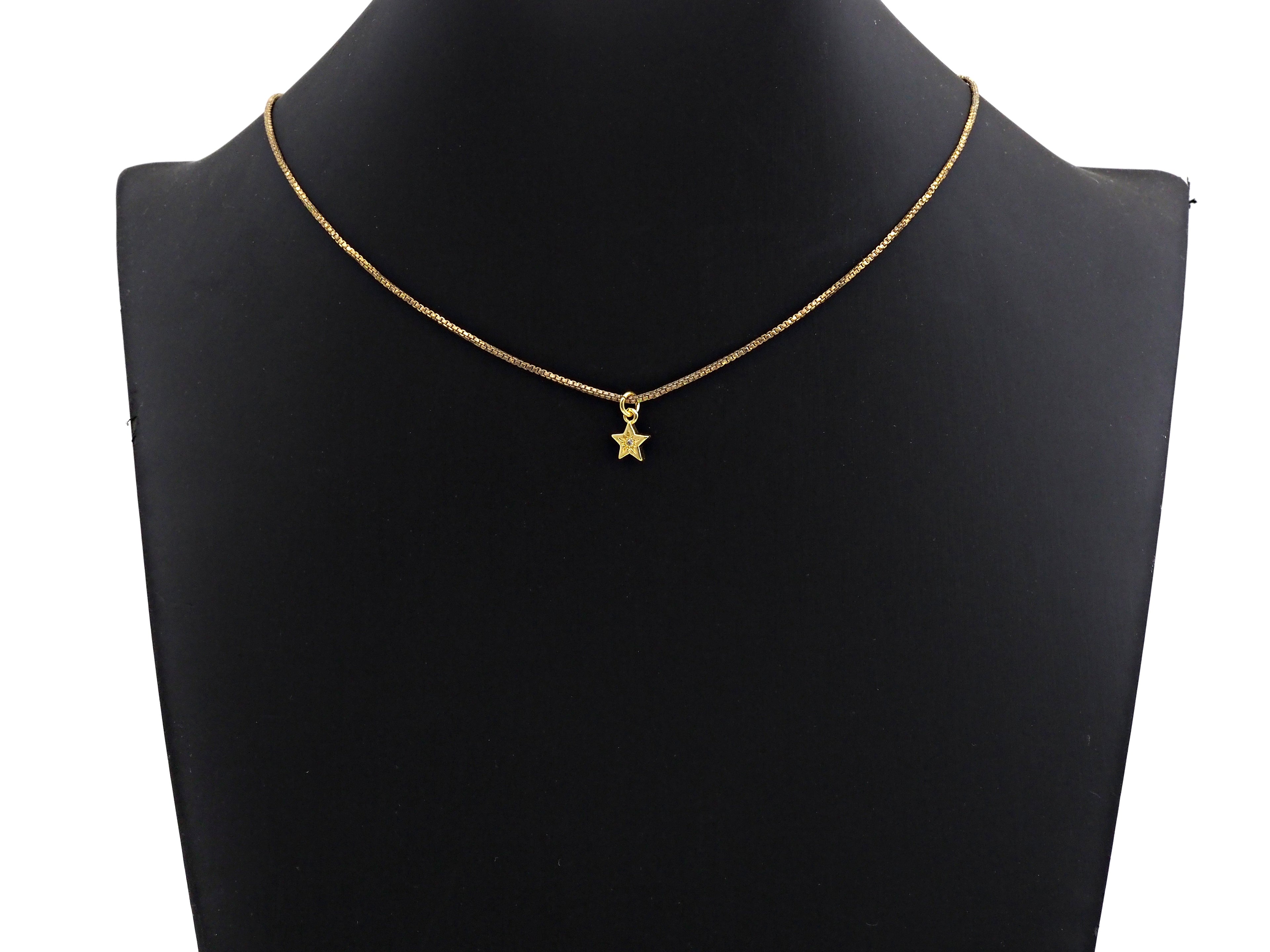 Clear CZ Micro Pave Five Point Star Shaped Pendant/Charm, Star Cubic Zirconia Pendant Charm,8x10mm,sku#Z804