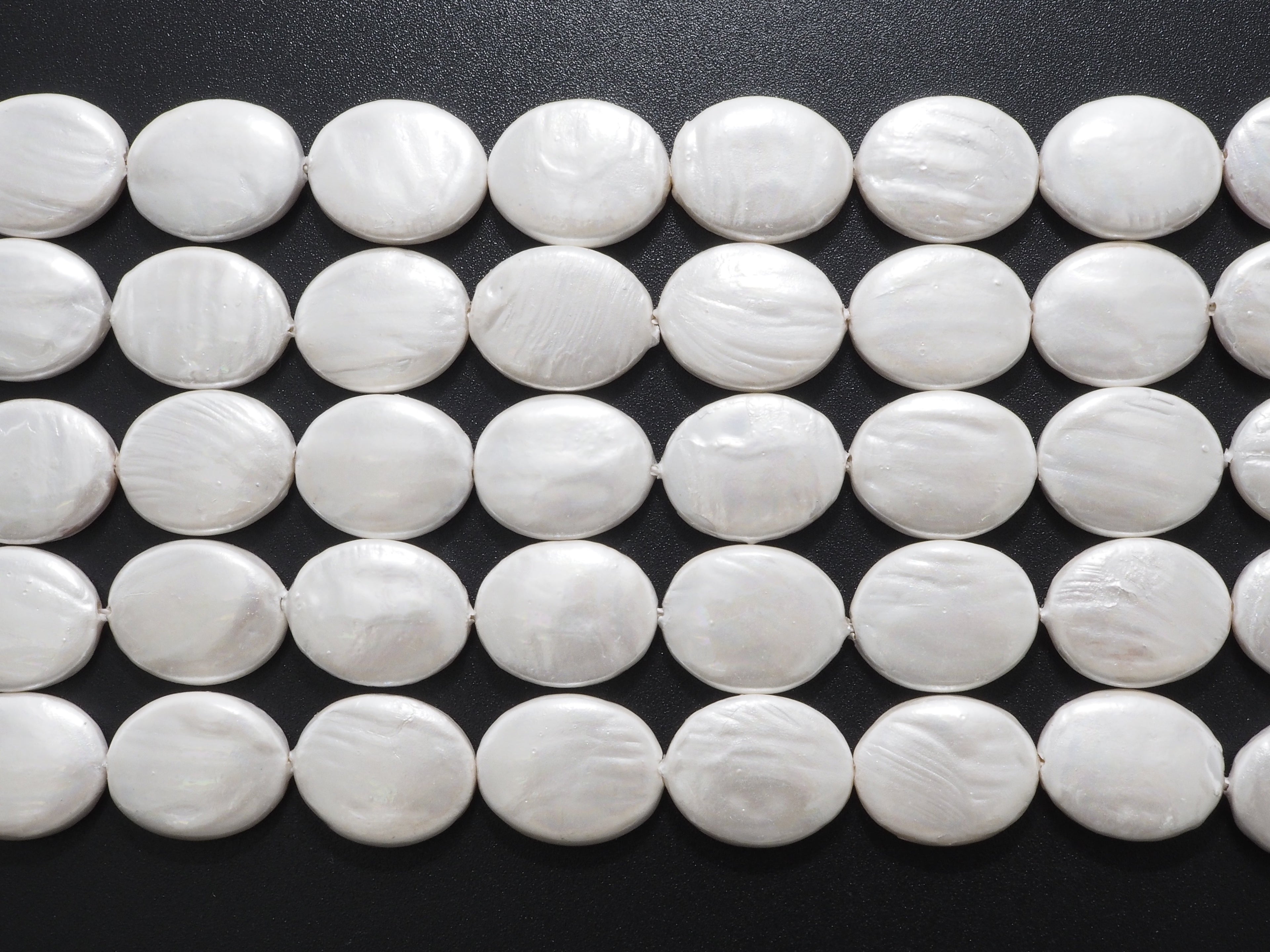 Quality Plated Oval Shape White Mother of Pearl Beads, Flat Oval White Pearl Shell,12x16mm/20x30mm,15inch strand,SKU#U238