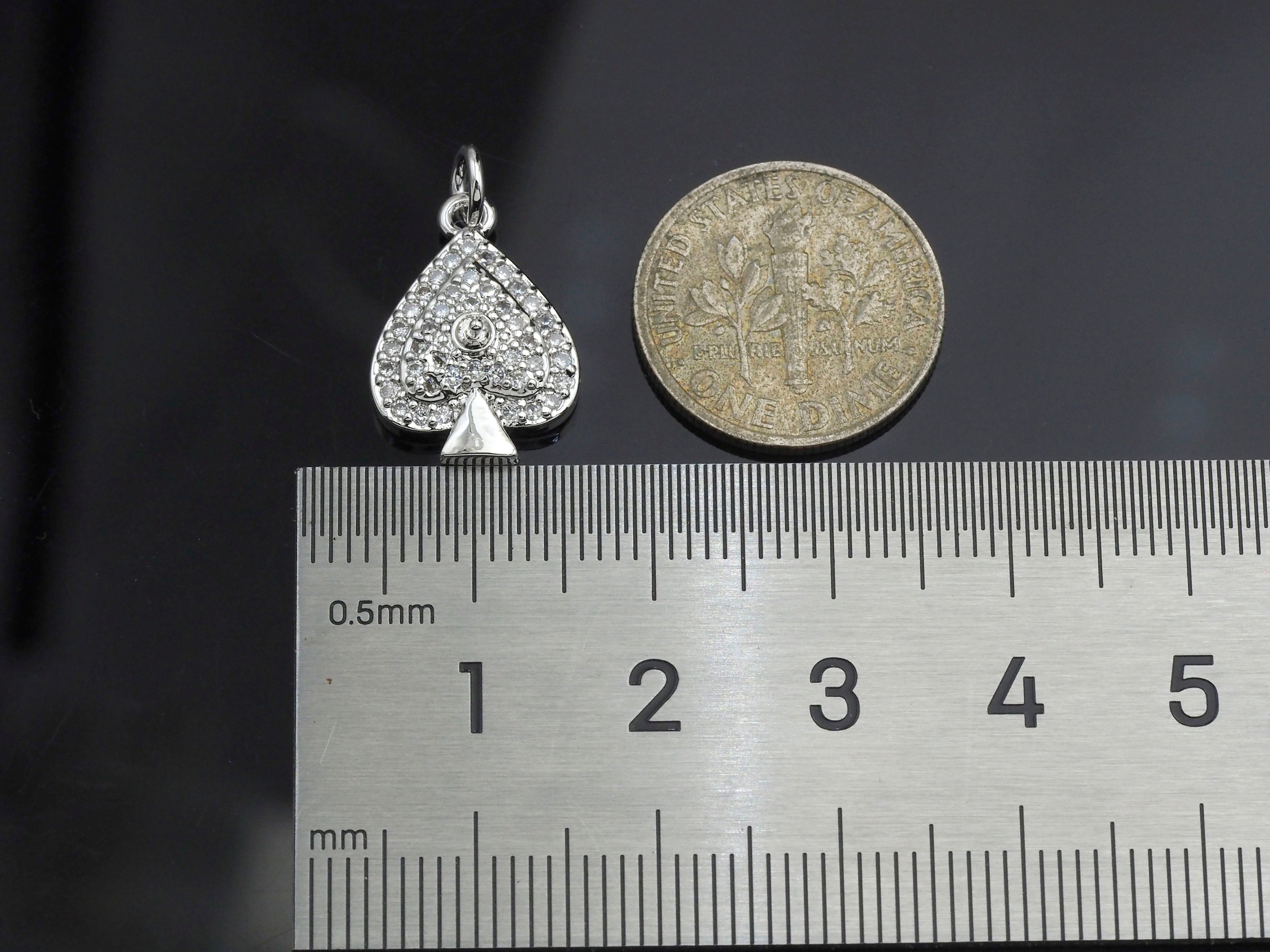 CZ Micro Pave Peach Heart Shape Pendant,  12x17mm, sku#F1264C