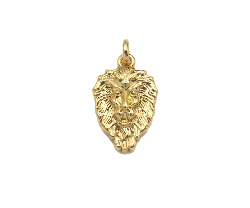 Dianty Embossment Lion Head Shape Pendant/Charm,, Sku#F1368C