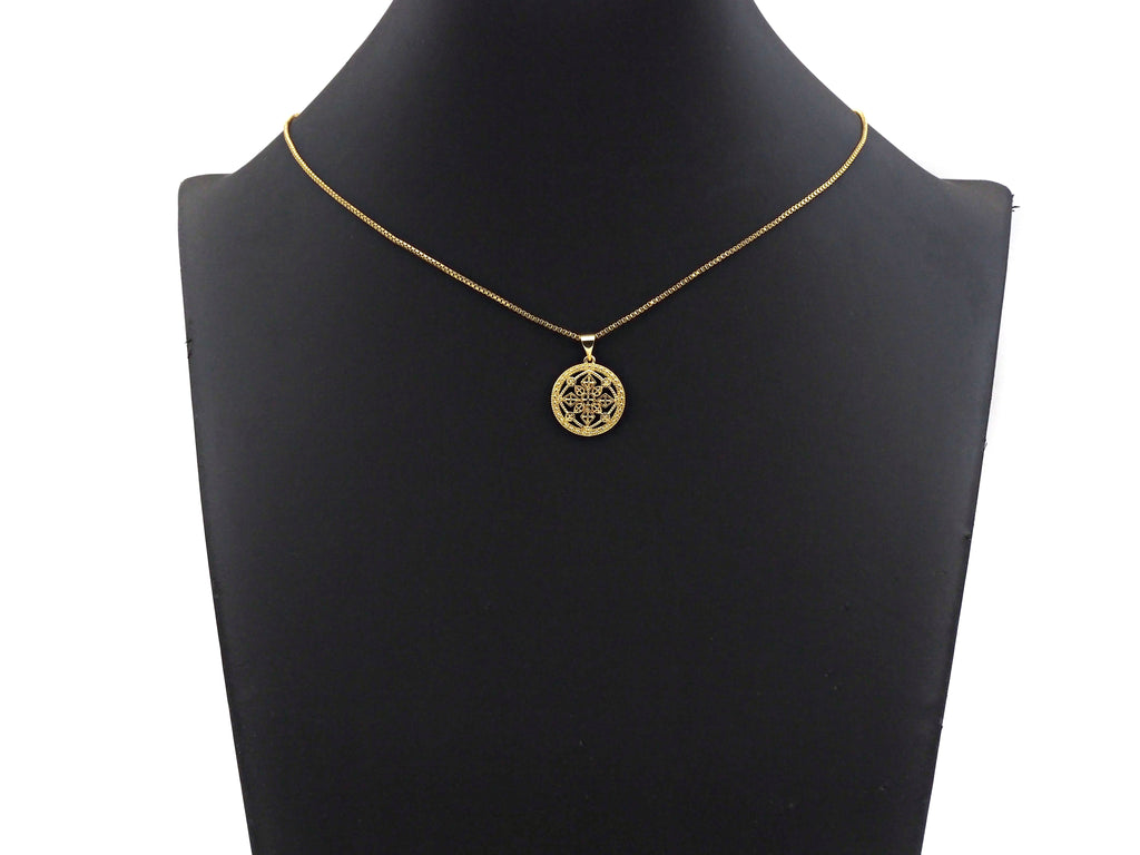Dainty Gold Hollowed-out Rhombus Round Charms, Dainty Charms, Gold  Pendant, Round Necklace Charms, 17x19mm, Sku#F1302