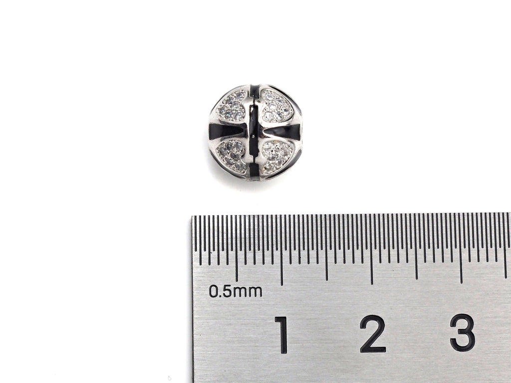 CZ Pave Star Cross Line beads, Cubic Zirconia Spacer Beads, 10x11mm, Men's Jewelry Findings, sku#Z927