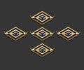 Gold Filled Cobalt CZ Micro Pave Evil Eye Rhombus Shape Pendant,14K Gold Filled Evil Eye Charm, Necklace Bracelet Pendant,11x19mm,Sku#CP26