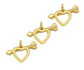 18K Gold Heart With Arrows Shape Toggle Clasp, Necklace Bracelet Clasp/Connetor,20x11mm, Sku#Z1293
