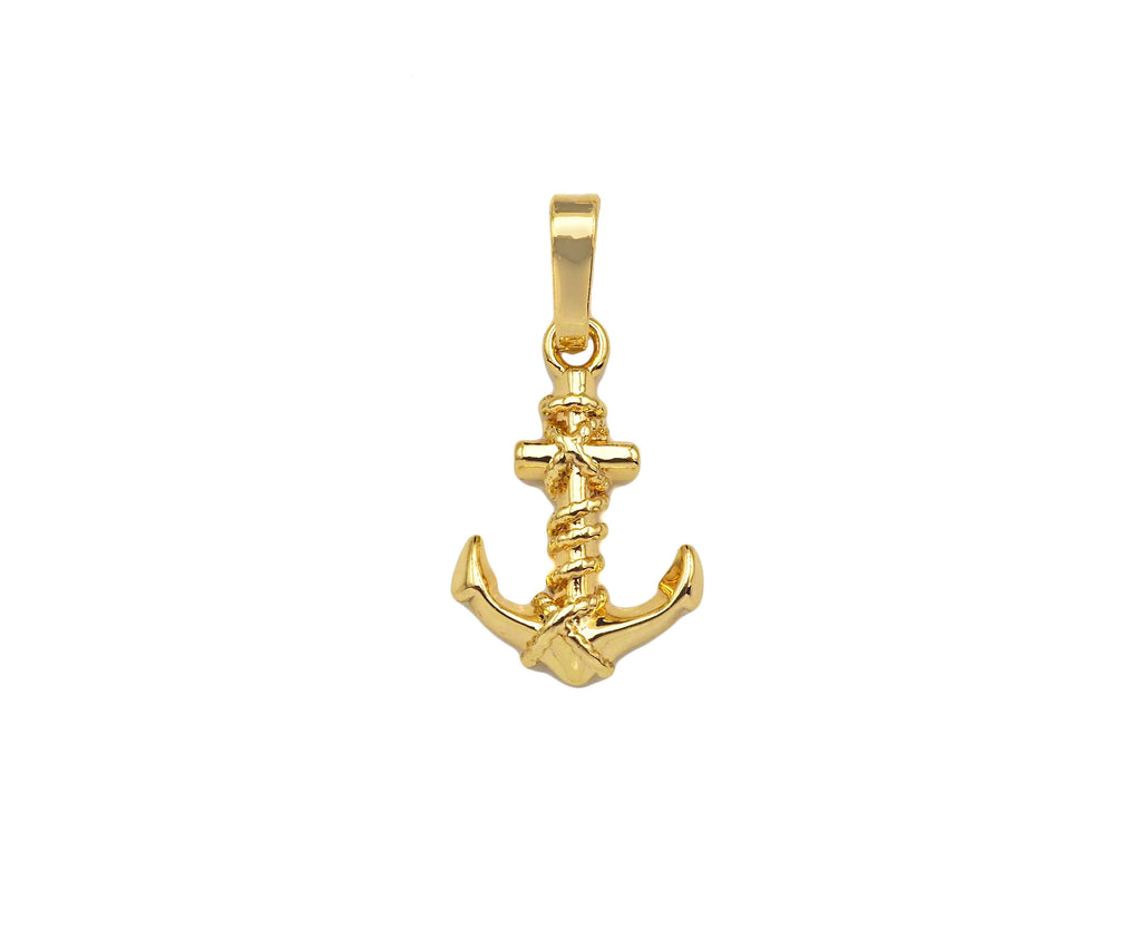 Boat Anchor Shape Pendant/Charm, 18K Gold Charm, Necklace Bracelet Charm Pendant,11x17mm,Sku#FH167