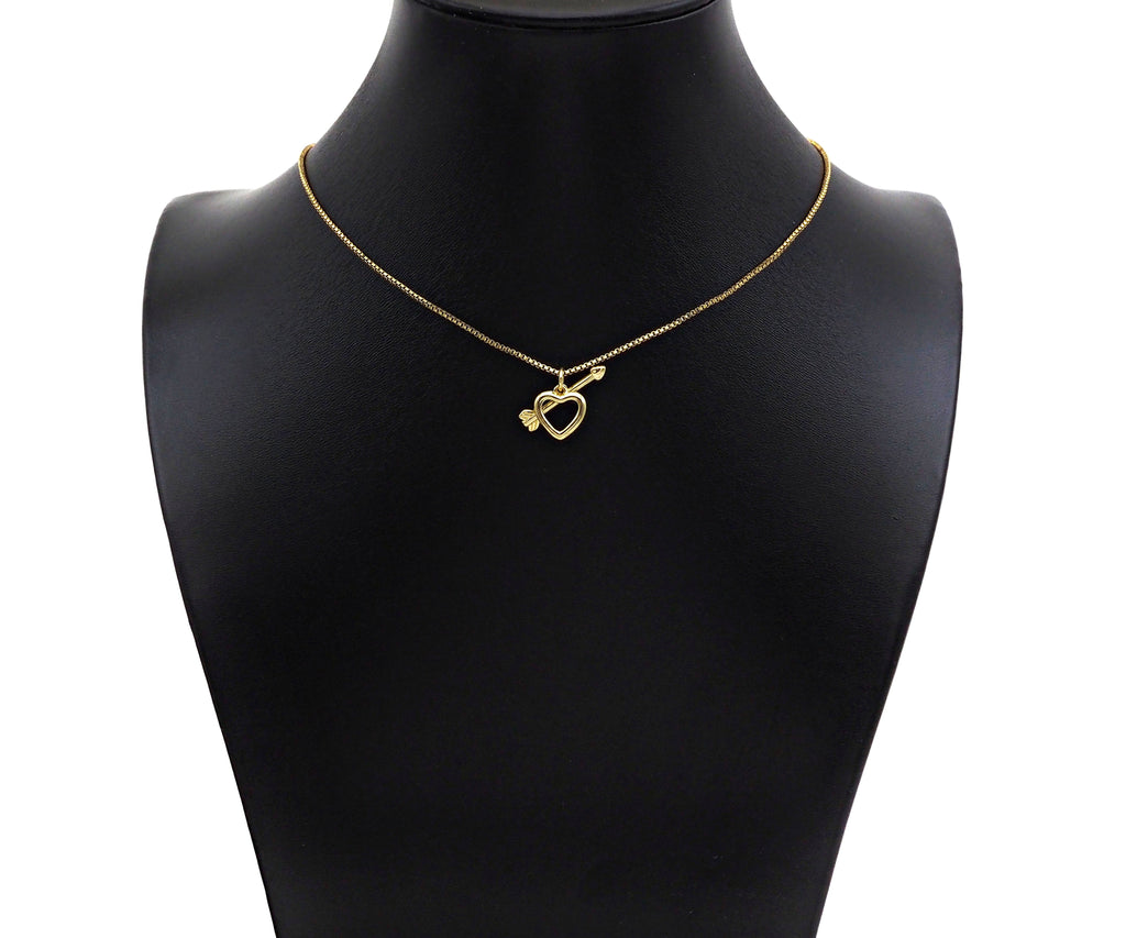18K Gold Heart With Arrows Shape Toggle Clasp, Necklace Bracelet Clasp/Connetor,20x11mm, Sku#Z1293