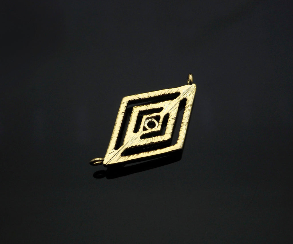 Gold Filled Cobalt CZ Micro Pave Evil Eye Rhombus Shape Pendant,14K Gold Filled Evil Eye Charm, Necklace Bracelet Pendant,11x19mm,Sku#CP26