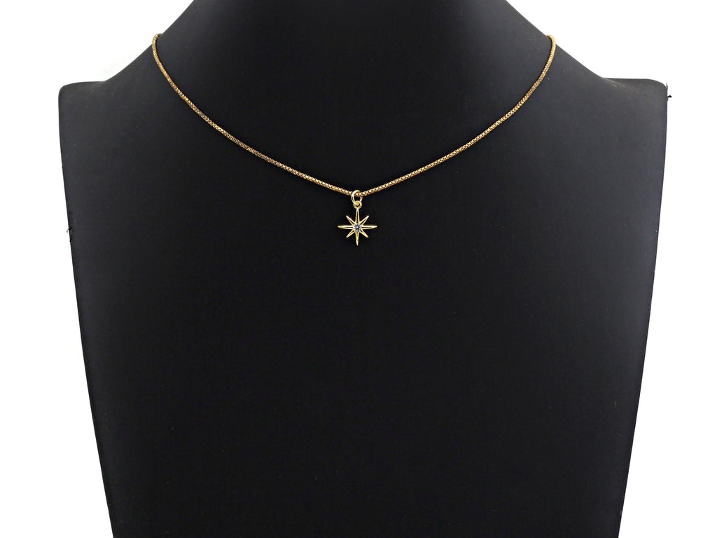 Clear CZ Micro Pave North Star Shaped Pendant/Charm, Star Cubic Zirconia Pendant Charm, 13x15mm,sku#Z805