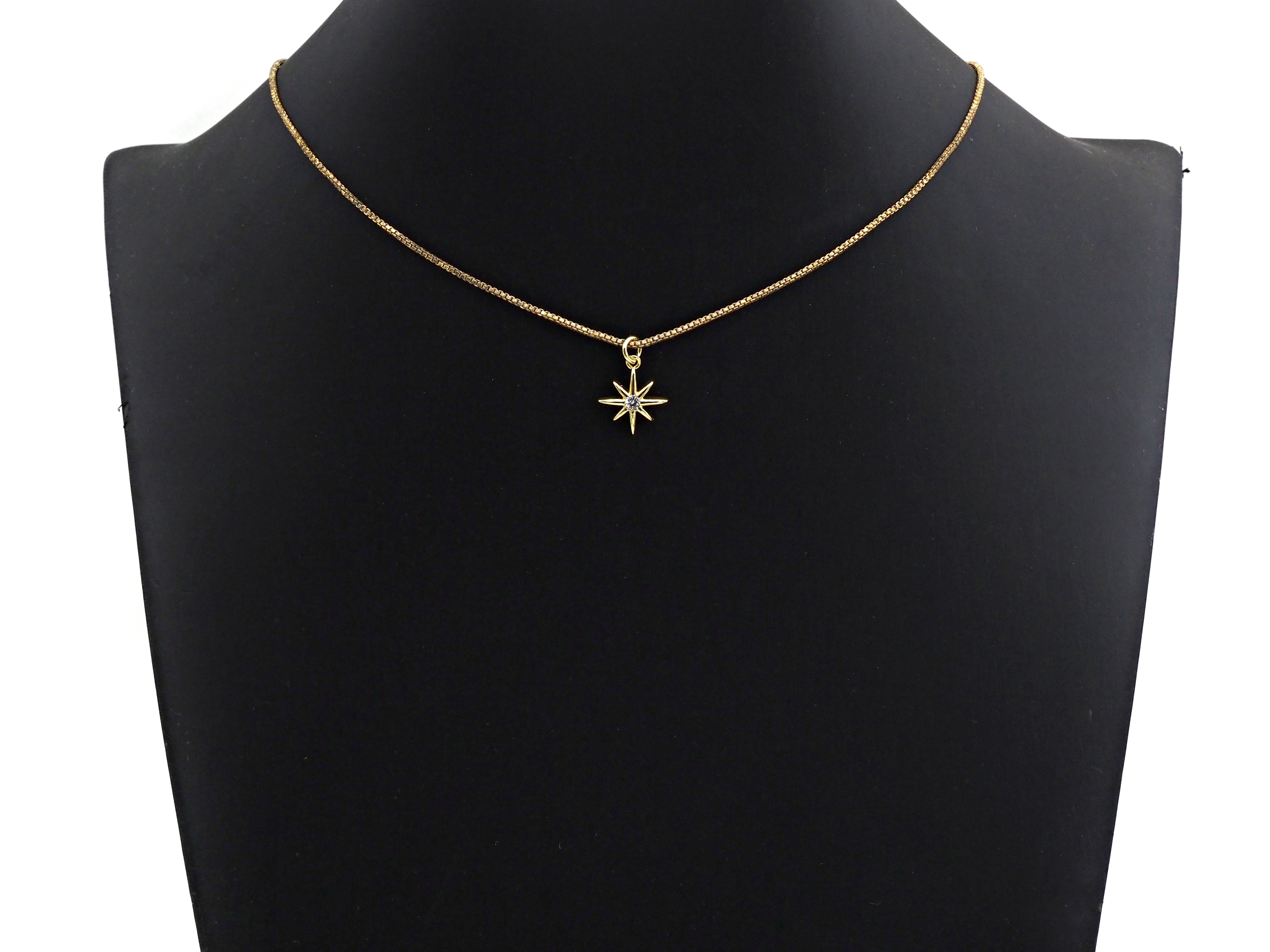 Clear CZ Micro Pave North Star Shaped Pendant/Charm, Star Cubic Zirconia Pendant Charm, 13x15mm,sku#Z805