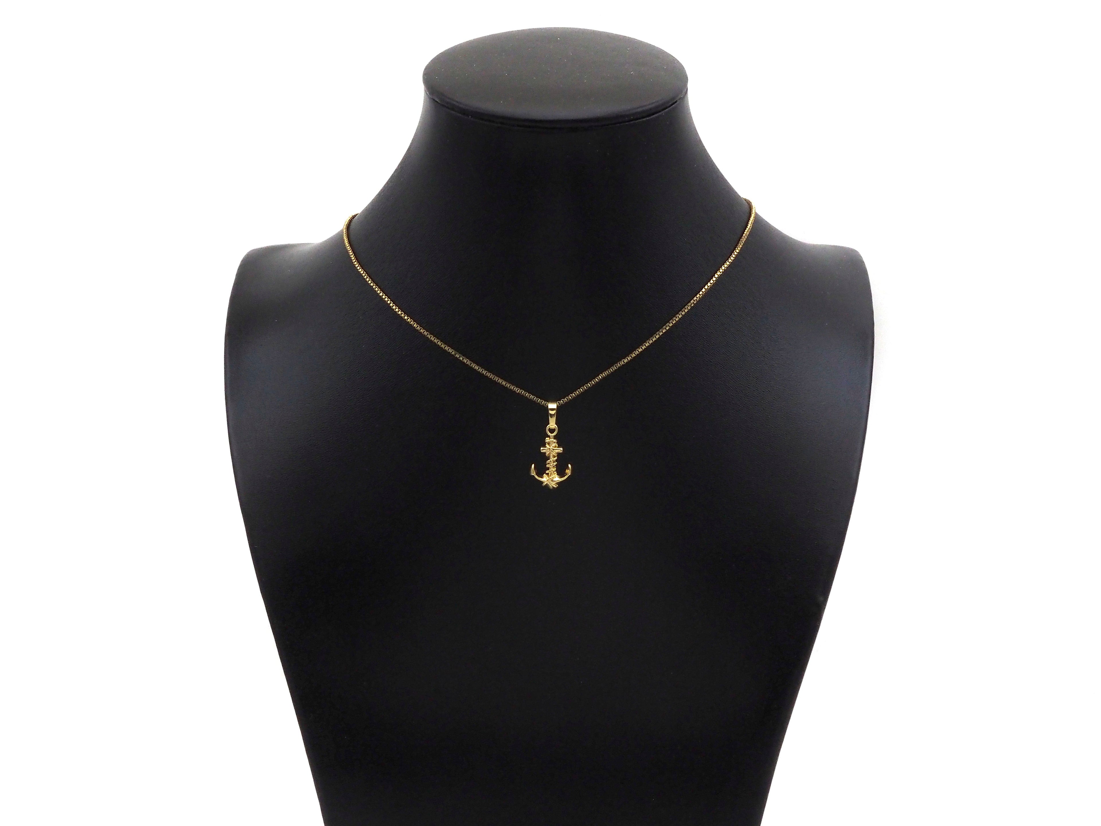 Boat Anchor Shape Pendant/Charm, 18K Gold Charm, Necklace Bracelet Charm Pendant,11x17mm,Sku#FH167