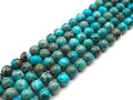 Natural Blue Angelite, 6mm/8mm/10mm/12mm Round Smooth Angelite, Color Enhanced Blue Angelite, SKU#U1012