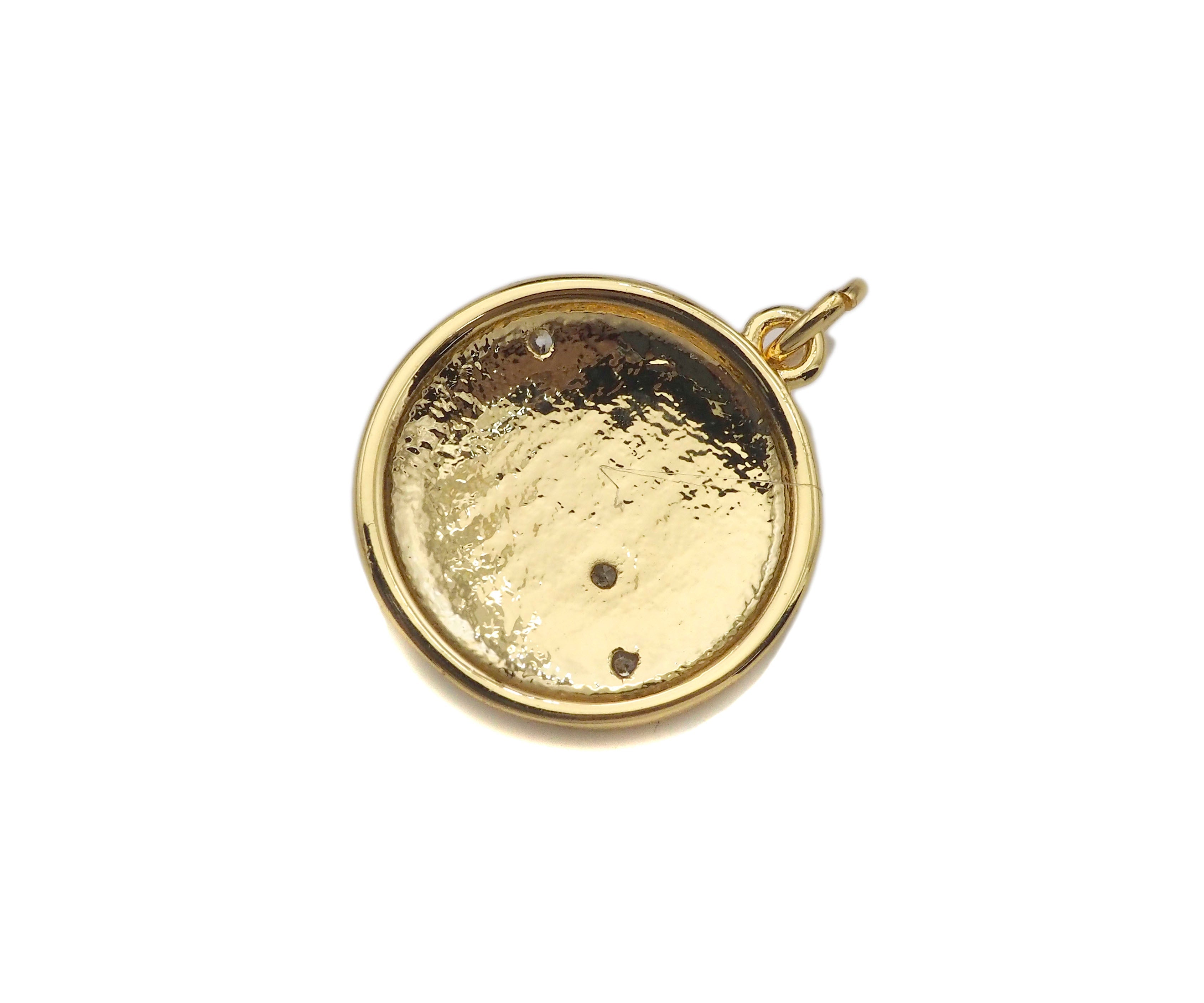 Red Turquoise Stone Coin Pendant/Charm, Sku#L408